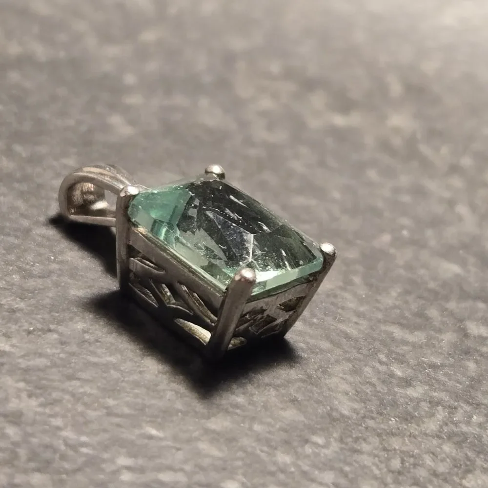 Mint Green Sterling Silver Pendant